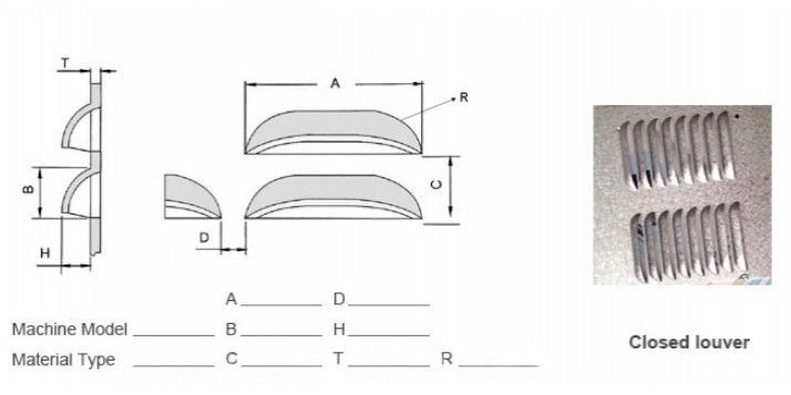 CNC Turret Punch Tooling Louver Tools